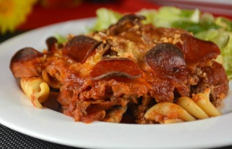 Meat Lovers Pizza Pasta Casserole