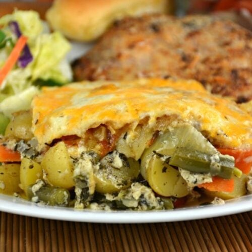 Potato, Onion, Carrot and Green Bean Casserole