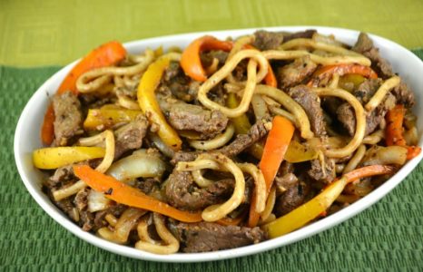 Black Bean Garlic Beef Noodles
