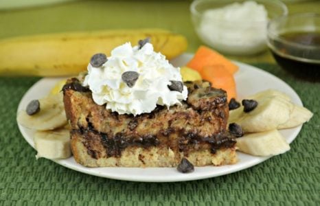 Banana Chocolate Caramel French Toast Bake