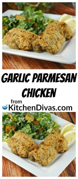 I have been working on finding a baked chicken recipe that tastes like it has been fried. Look no more! This recipe for Garlic Parmesan Chicken Breast or Thighs gives you crispy, juicy, and flavorful chicken every time. Both chicken breasts and chicken thighs taste incredible, in strips or whole. No matter which cut you choose this chicken is totally amazing and so easy too!https://kitchendivas.com/garlic-parmesan-chicken-breast-or-thighs/