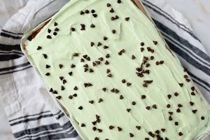 Chocolate Mint Poke Cake