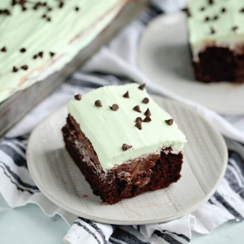 Chocolate Mint Poke Cake