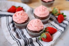 Nutella Stuffed Chocolate Strawberry Buttercream Cupcakes