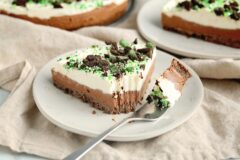 No Bake Layered Mint Cheesecake