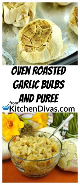 We are big garlic lovers here and we make these Oven Roasted Garlic Bulbs regularly and I always have some Oven Roasted Garlic Puree in the fridge ready to go! We use it in mashed potatoes, mixed with sour cream as a topping for baked potatoes, added to sauces, dressings or even when roasting vegetables. The possibilities are endless. https://kitchendivas.com/oven-roasted-garlic-puree/