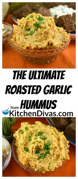 We love our recipe for The Ultimate Roasted Garlic Hummus and this recipe is delicious perfection! I love the roasted garlic and the flavor it adds to this delicious healthy dip! After trying the hummus with the roasted garlic the regular garlic just won't do! https://kitchendivas.com/the-ultimate-roasted-garlic-hummus/