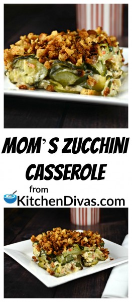 This recipe is actually my husbands mother's casserole. Mom’s Zucchini Casserole is easy and a great way to use up zucchinis! We always get so many from our garden! You can throw any other vegetables you want into this casserole. Also, if you are a stuffing fan this is a recipe you must try! The stuffing goes beautifully with the creamy zucchini center! https://kitchendivas.com/moms-zucchini-casserole/